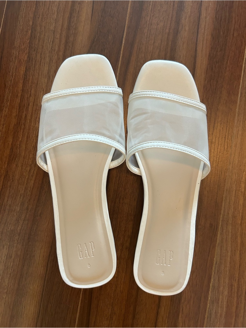 GAP Cream Mesh Slide Sandals - Women's